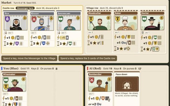 A Castle Combo game in progress on this site