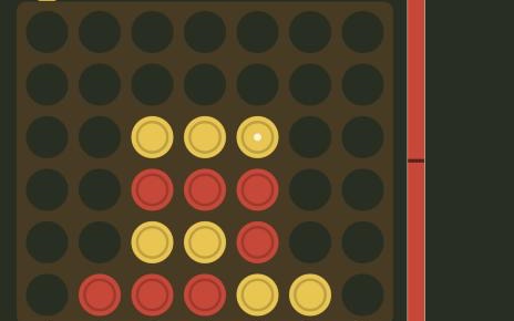 A Connect 4 position on the analysis board of this site
